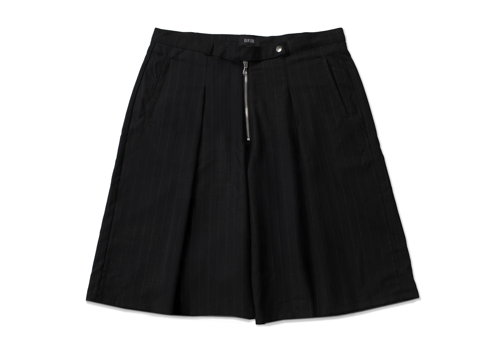 Pinstripe Pleated Shorts